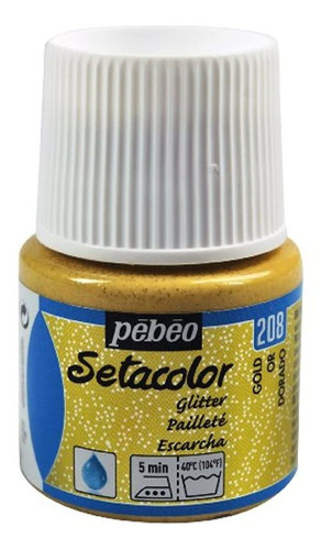 Pebeo Luz Telas Glitter Setacolor Pintura De Tela, 45 ml Oro