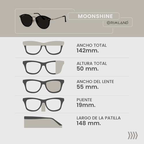 Anteojos de sol Rimland Sol Moonshine Lente negra
