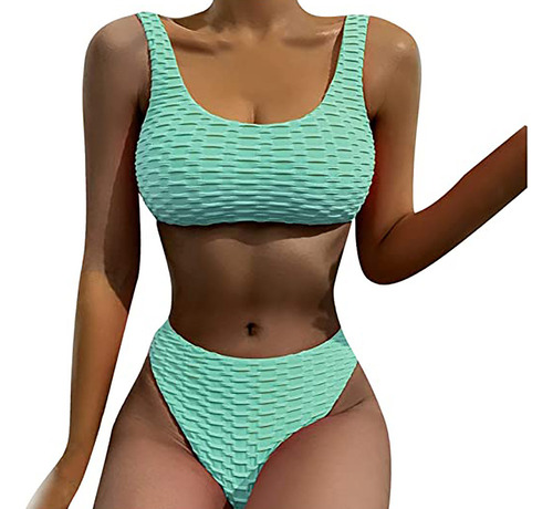 Conjunto De Bikini Para Mujer En L, Traje De Baño Liso, Rell