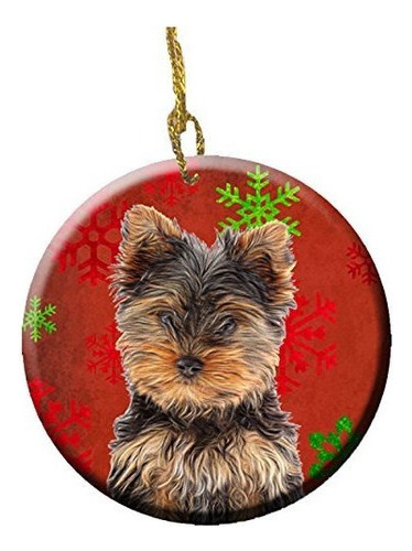 Yorkie Puppyyorkshire Terrier De Ceramica Ornamento De Navid