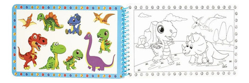 Livro Infantil Surpresas Com Água: Dinossauros + Pincel