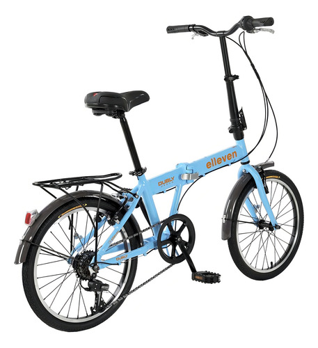 Bicicleta Dobrável Em Alumínio Aro 20 6v Dubly Shimano Azul