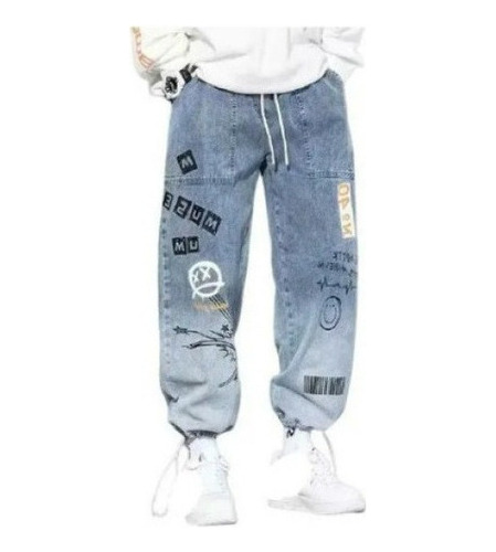 Pantalones Cargo De Mezclilla Hip Hop Para Hombre