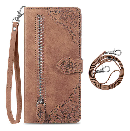 Funda De Piel Con Ranura For Tarjetas Tipo Cartera Con Cier