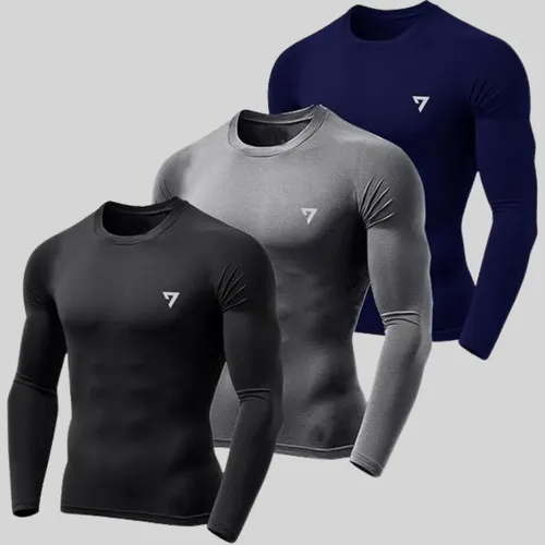 MLB 1886834300 Kit 3 Camisetas Termicas Masculina Segunda Pele Camisa Uv50 JM