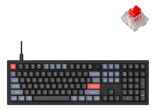 Keychron V6 Wired Custom Mechanical Keyboard Knob Version...