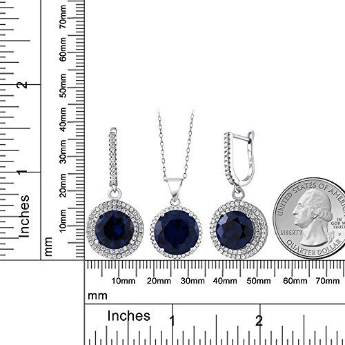 Set De Zafiros Azules Simulados En Plata De Ley 925
