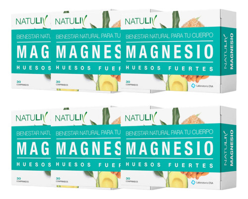 Suplemento En Comprimidos Natuliv  Magnésio En Caja 30 Un Pack X 6 U