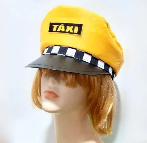 Quepe Chapéu Taxista Cor Amarelo E Preto