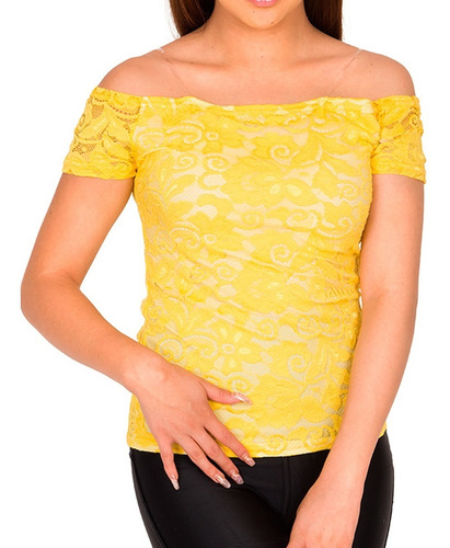 Blusa Moda Mujer Strapless Con Encaje E628