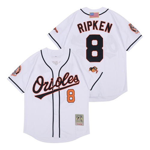 Baltimore Orioles 8#ripken Retro Embroidered Baseball Jersey