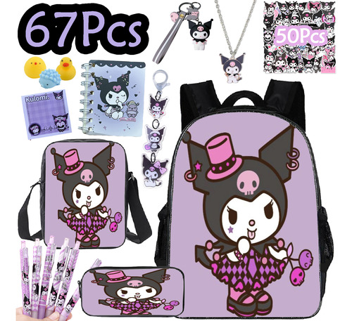 Mochila My Melody Girl Sanrio Kuromi, Set De 67 Unidades, Or