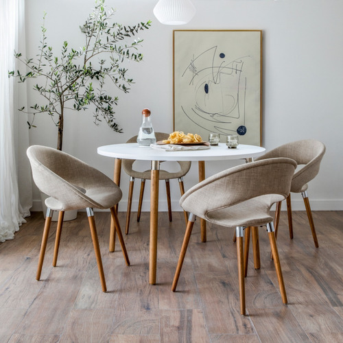 Imagen 3 de 5 de Mesa De Comedor Diseño Camelia 110 Diámetro Rossi