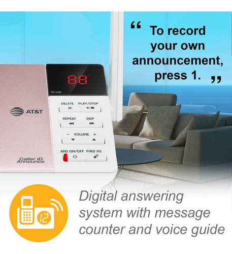 Teléfono Inalámbrico At&t Cl82557 Dect 6.0 De 5 Auriculares