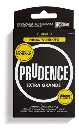 Preservativo Prudence Extragrande, 1 Caja, 3 Unidades