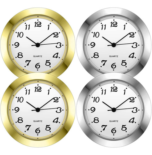 4 Reloje Redondo 1-7 16  Reloj Pared Metal Plateado Numero