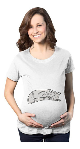 Ropa De Maternidad Trendy Cat Animal Print Camiseta Manga Co