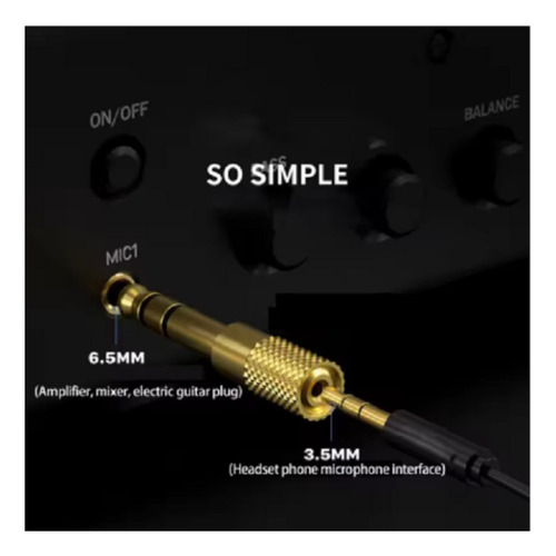 Adaptador De Audio Estéreo Trs Jack 3.5mm H A 6.35mm M