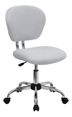 Silla De Trabajo De Malla Con Respaldar Medio Flash Furnitur