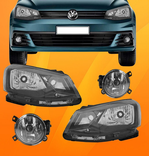 Imagem 1 de 8 de Par Farol + Milha Neblina Auxiliar Gol G7 2016 2017 2018