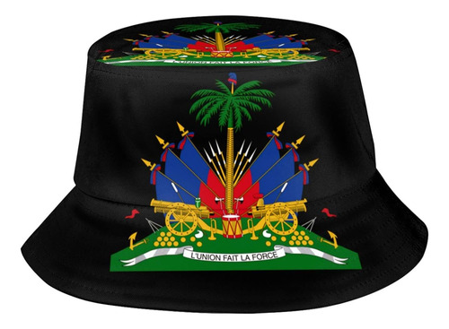 Sombrero De Cubo Con Bandera Haitiana Divertida Vintage Para
