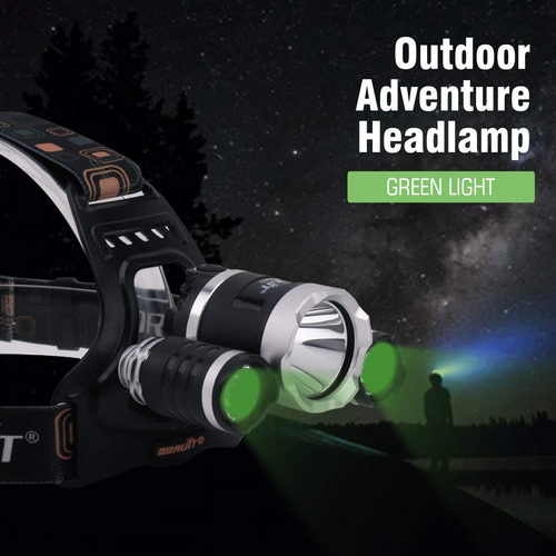 Linterna Frontal Boruit Rj-3000 Led 5000 Lúmenes Verde