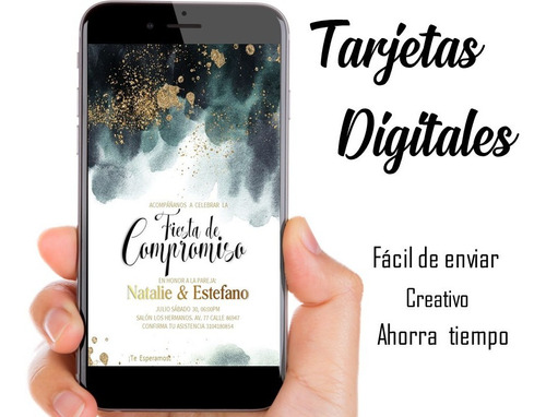 Invitación Digital Compromiso Engaged Matrimonio