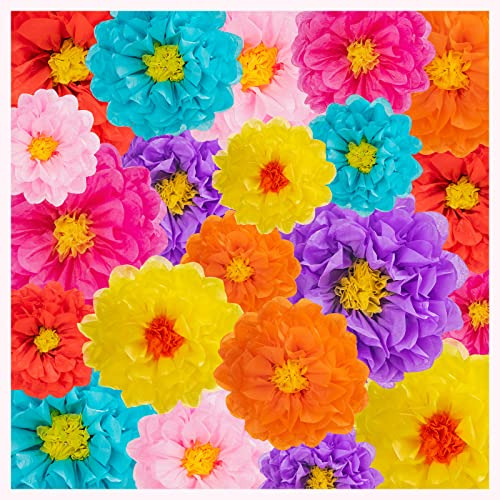 21pcs Mexican Paper Flowers Decorations For Wall, Fiest...