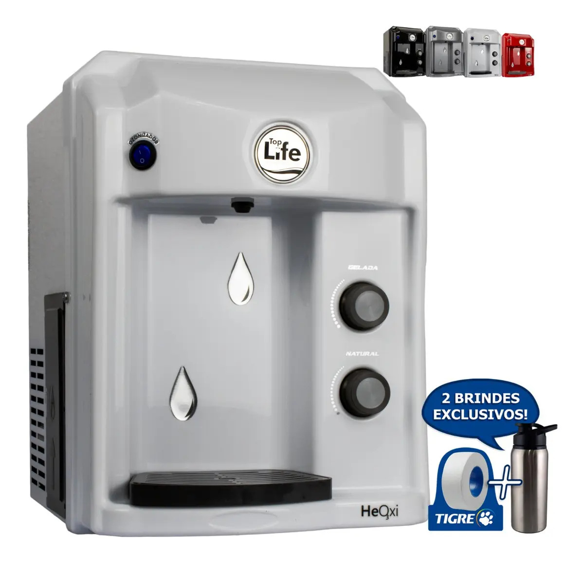 Purificador Agua Ozonizada Alcalina Ionizada Top Life Cor Branco