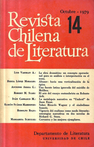 Revista Chilena De Literatura Número 14 / Octubre 1979