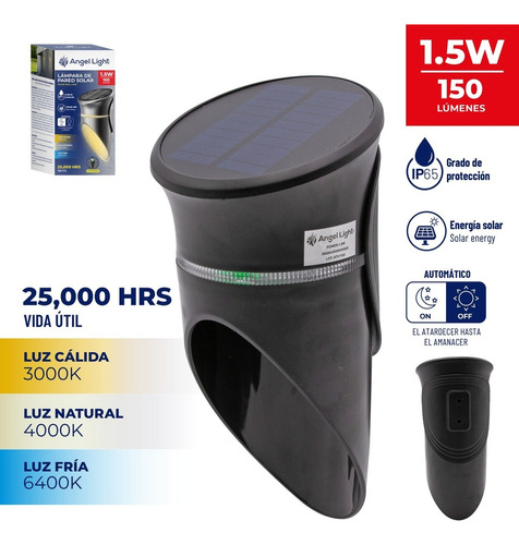 Lampara Solar Led Exterior Recargable 1.5 W Angel Light