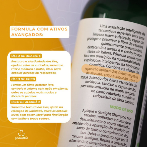 Straight Shampoo 250ml Limpeza Delicada E Controle De Volume