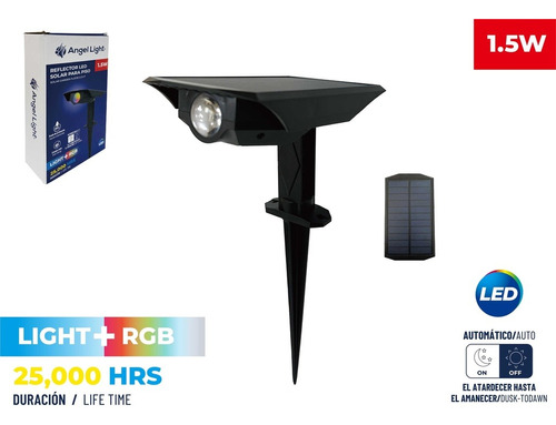 Lampara Led Solar Estaca 1.5w Para Jardin Rgb