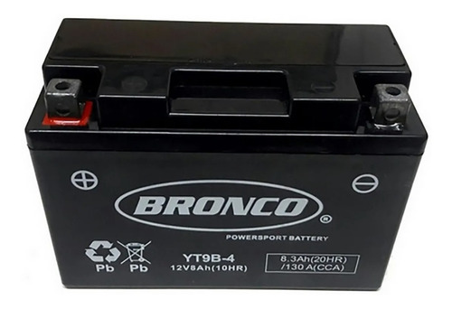 Bateria Bronco Yt9b-4 (yt9b-bs) Gel Yamaha Raptor 700