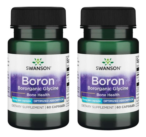 Boron Boro Swanson 60 Caps 6mg Pack De 2x  Envio Gratis!