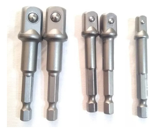 5 Adaptadores Dados Cuadrante 1/2 - 3/8 - 1/4 Extension