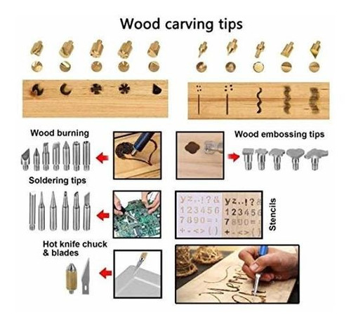 Arte Antigüedad 46pcs Wood Burning Kit With Adjustable