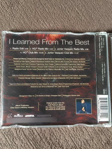Cd Single Whitney Houston I Learned From The Best The Remixe (Usado)