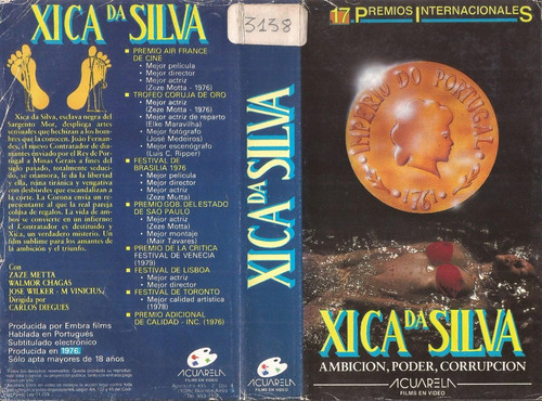 Xica Da Silva Vhs Zezé Motta Walmor Chagas Altair Lima 1976