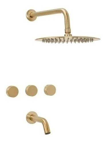Combo Grifería Peirano Fabric Dorado Bidet + Ducha Embutir