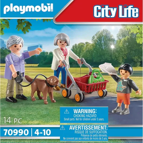 Set Abuelos Con Niño Playmobil 70990 Y Accesorios