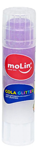 Cola Bastão Lilás Molin Glitter Fofa Fácil Escolar