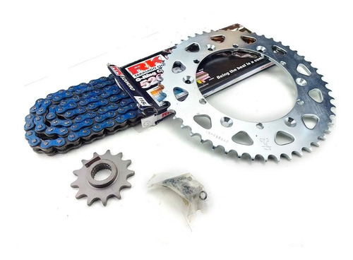 Kit Transmision Acero Yamaha Ttr 250 Cadena Rk Azul Oring