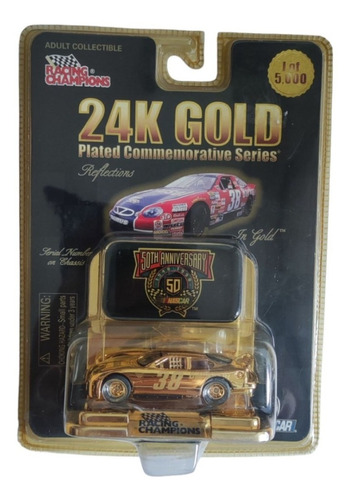 Carro Nascar Dorado 24k Serie 50 Años #38 - Solo 5000 Piezas