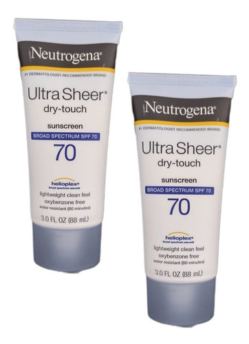 2x Neutrogena Ultra Sheer Dry-touch Protector Solar Spf 70