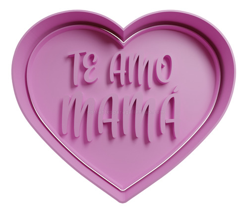 Cortador De Fondant Te Amo Mamá En Forma De Corazón