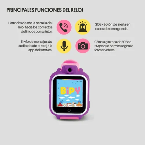 animal Enderezar Aclarar Reloj Smart Bipy Para Niños Con Camara, Gps, Simcard | Cuotas sin interés