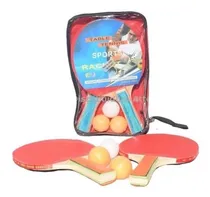 Comprar Set Ping Pong 2 Paletas + 3 Pelotas En Estuche Con Cierre
