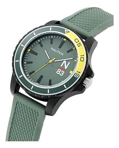 Nautica Mens Napfwf304 Finn World Reloj Con Correa De Fibra