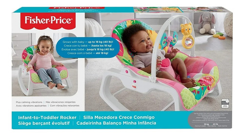 Silla Mecedora Crece Conmigo Vibra Y Se Reclina Fisher Price (Usado)